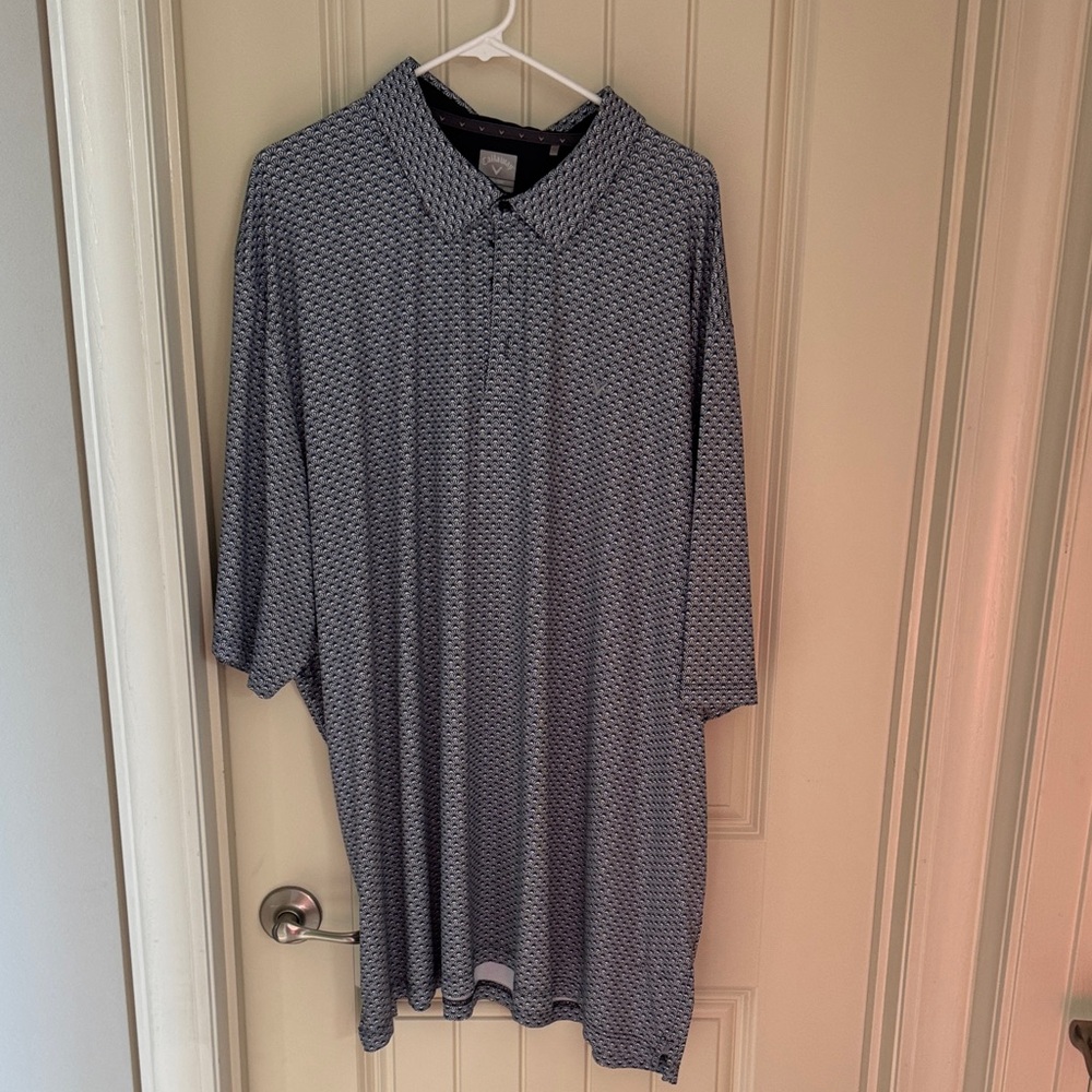 Callaway Grey Geometric Print Polo